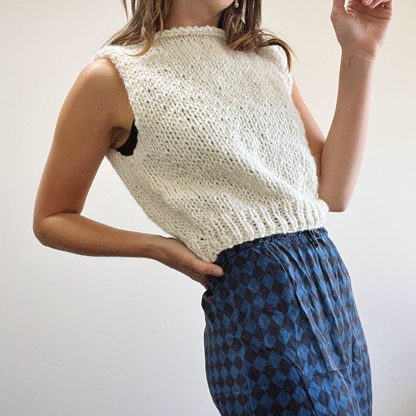 Boatneck Vest Knitting Pattern Only