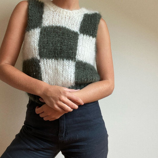 Checkered Vest Knitting Pattern