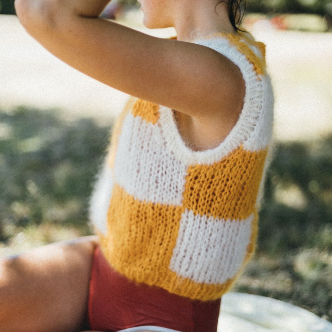 Checkered Vest Knitting Pattern
