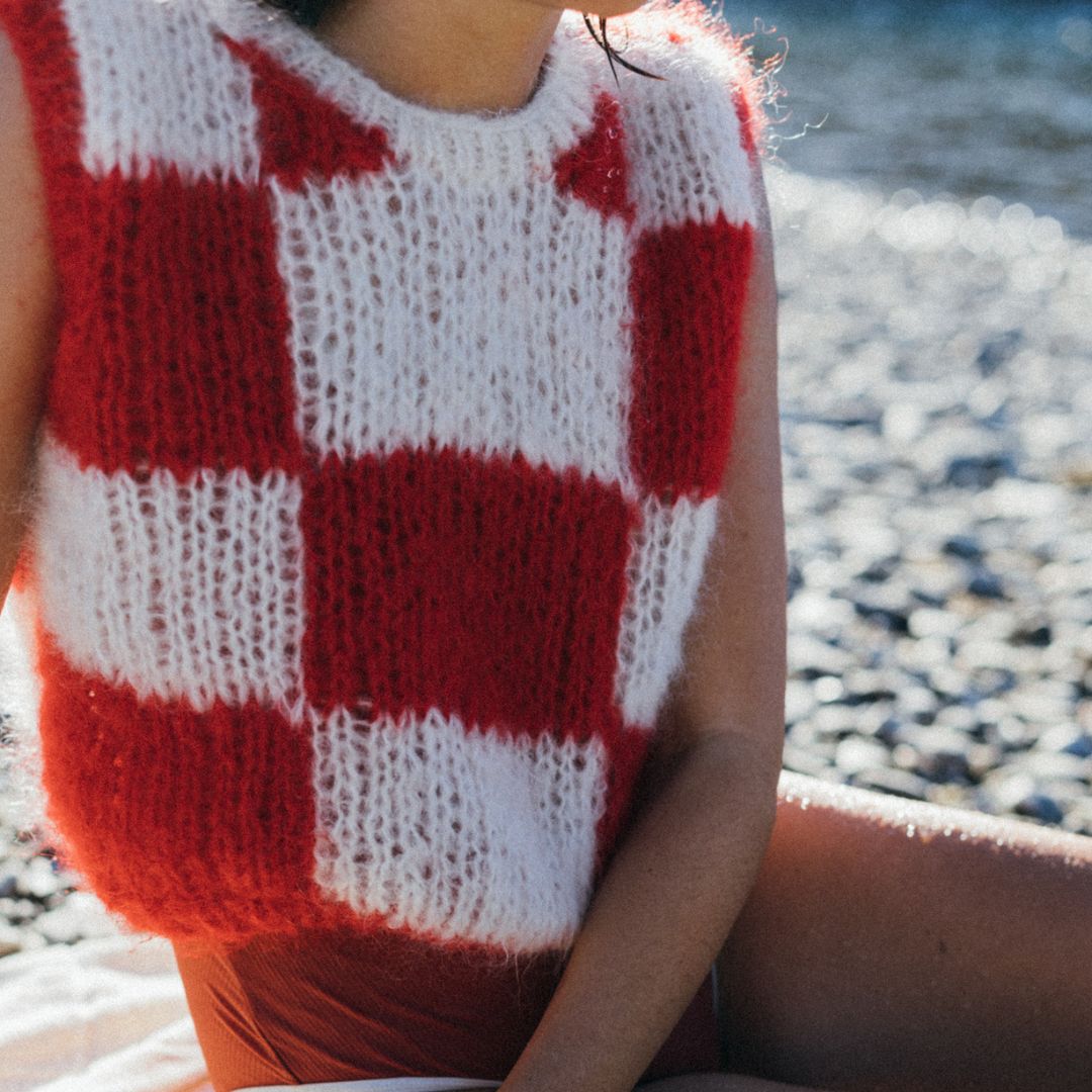 Checkered Vest Knitting Pattern