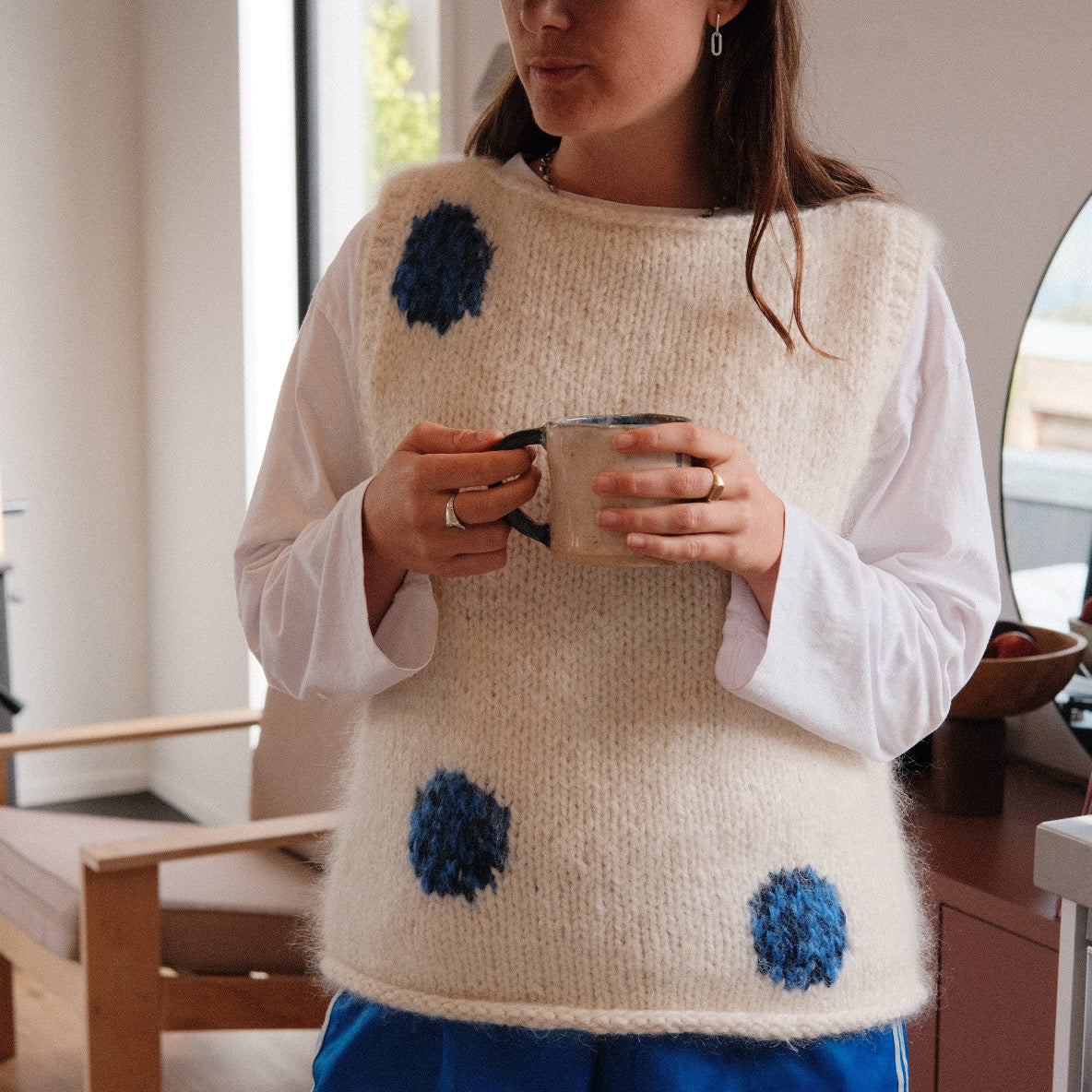 Polka Dot Vest Knitting Pattern