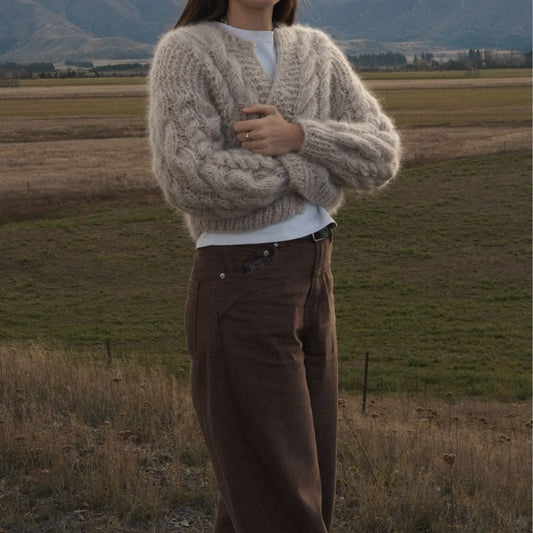 Cable Cardigan - Oatmeal