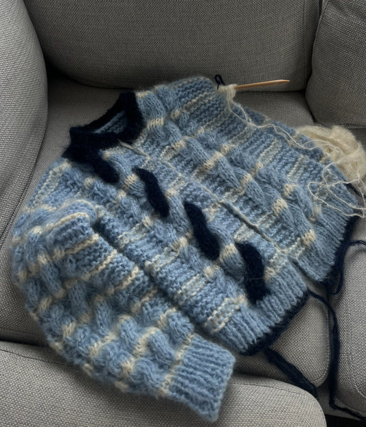Cable Cardigan - Mini Stripe