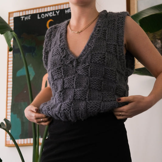 Checkerboard Vest Knitting Kit